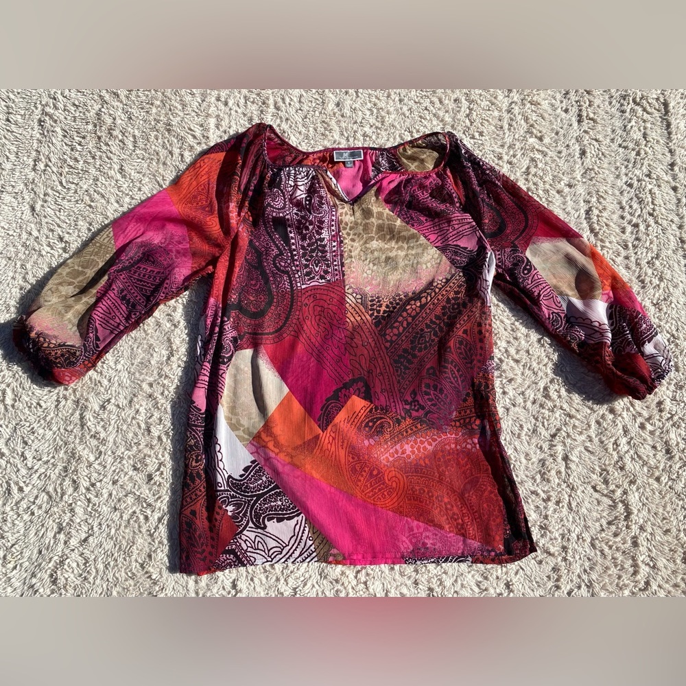 JM Collection: Colorful Blouse - Picture 6 of 16